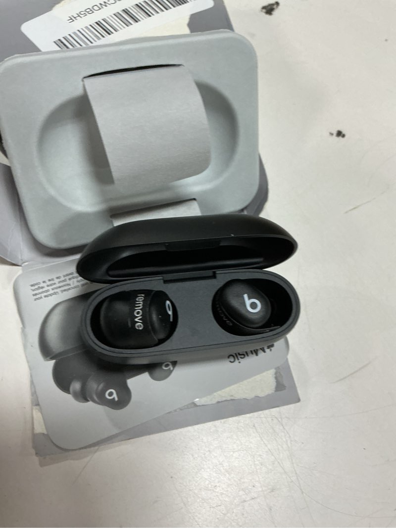 Condition photo showing As Is for beats solo buds - wireless bluetooth earbuds | 18 hours of battery life | apple & android compatibility | built-in microphone - matte black matte black solo buds