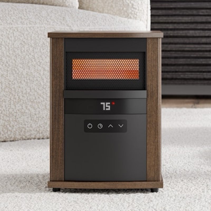 utilitech utilitech 1500 -watt infrared quartz cabinet indoor electric space heater with thermostat with remote item #6023320 | model #1175irh-con-503