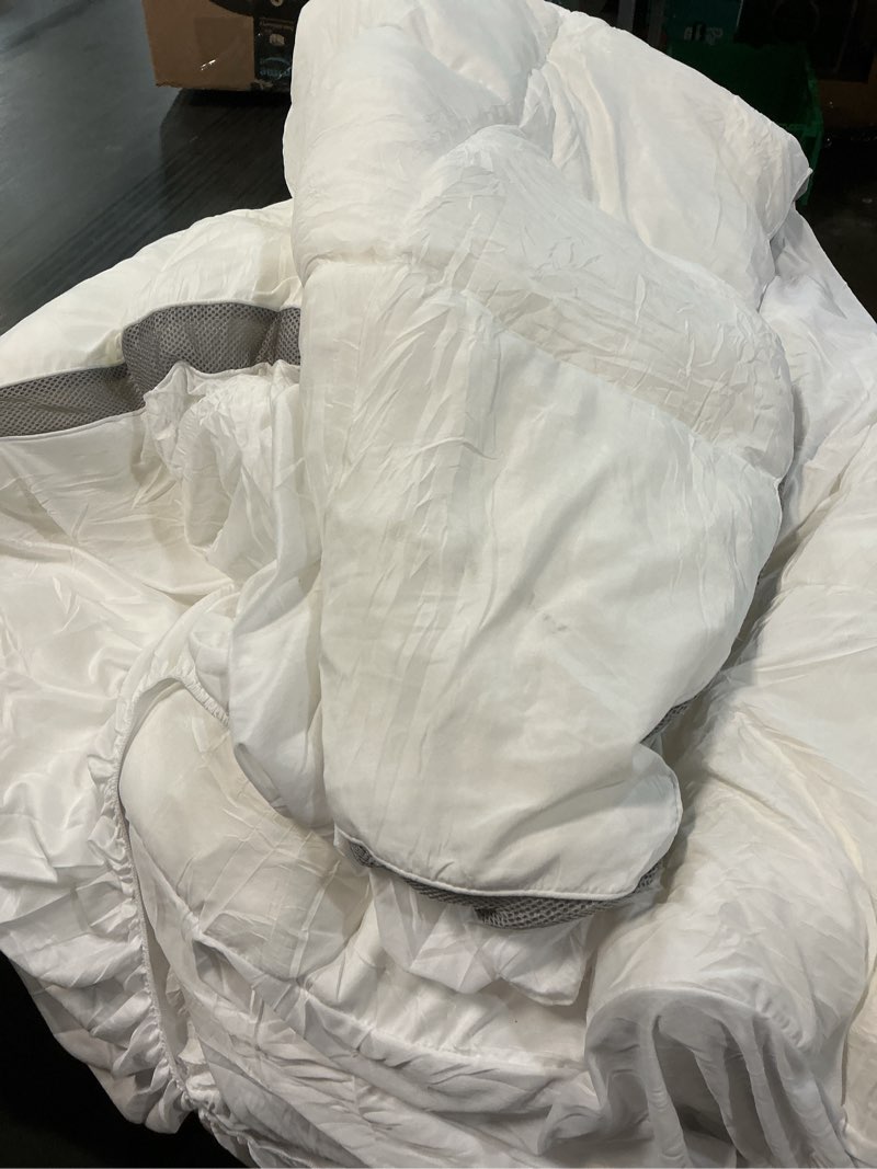 Condition photo showing As Is for mattress topper - extra firm support pillow top,1300gsm mattress pad, gel-infused memory foam for back pain pressure relief with 6"-18" deep pocket(queen,60"x80") white queen