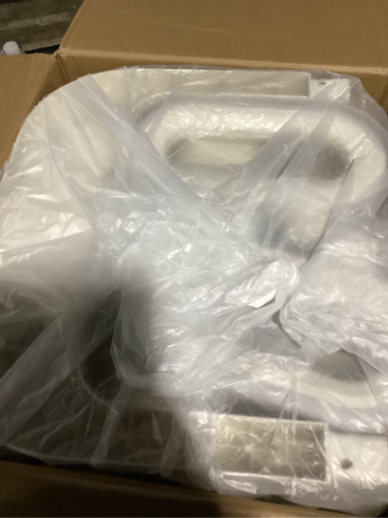 Condition photo showing New/Like New for Bedside Commode, Upgraded Safety Commode Toilet for Elderly Disabled, Potty Chair for Adult with Enlarged Arms, Height Adjustable, 900lbs Heavy Duty Bedside Commodes for Seniors Upgraded Safety-gray-white