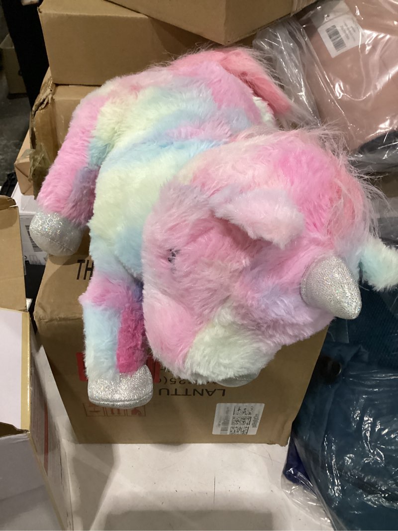 Condition photo showing Good Condition for hopearl led plush unicorn lighting up stuffed mommy unicorn with 3 baby unicorns in her tummy stuffed animal playset night lights glow in the dark for mom toddler girls, rainbow, 19''