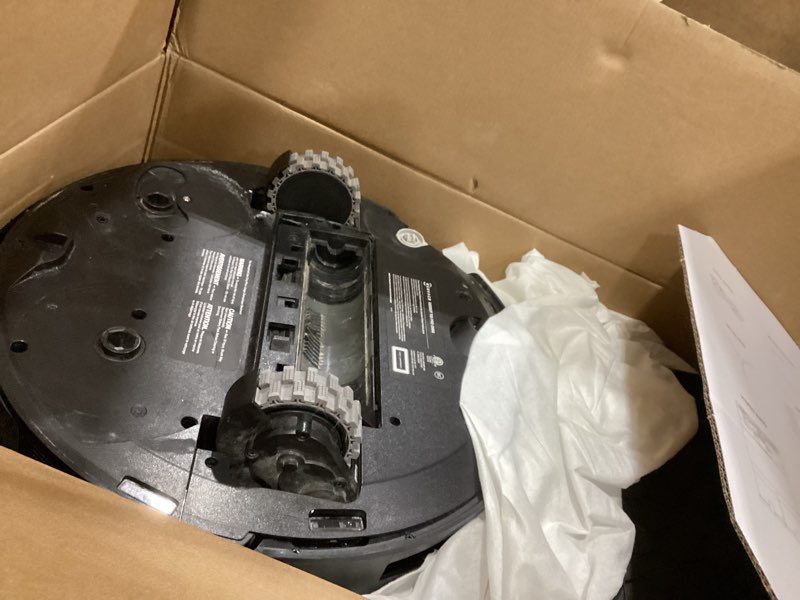Condition photo showing As Is for ecovacs deebot t50 pro omni robot vacuum and mop, 3.19” ultra-slim, 15,000pa suction, zerotangle 2.0, truedge edge cleaning, aivi 3d obstacle avoidance, auto mop wash & dry, self-emptying black