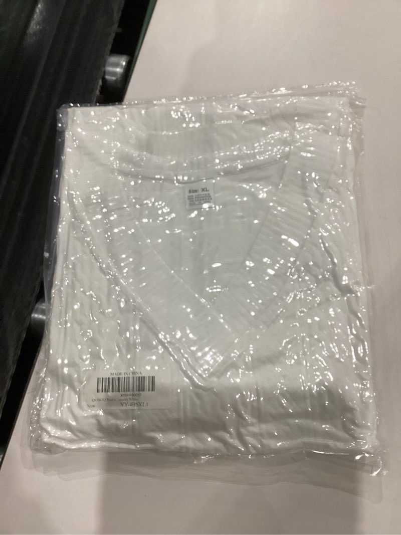 Condition photo showing New/Like New for Mens Casual Sweaters Textured Pullover V Neck Sweater Pullover Long Sleeve Lightweight Sweaters Sweatshirts Top White X-Large