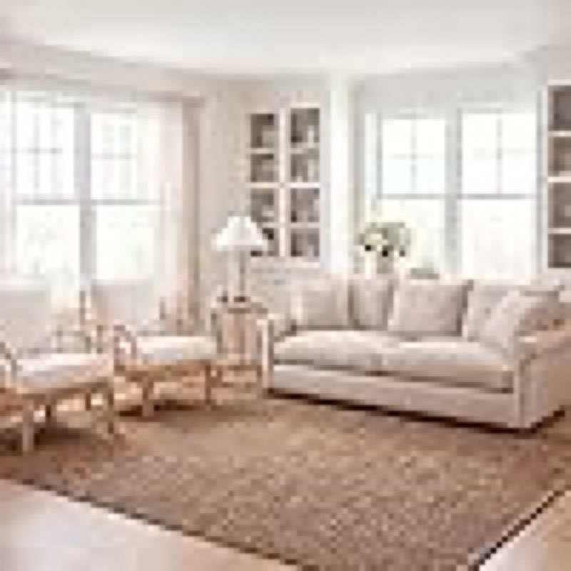 safavieh area rug 8x10 - natural fiber collection - large - natural brown, handmade jute, farmhouse style, chunky textured thick pile (nf447a)