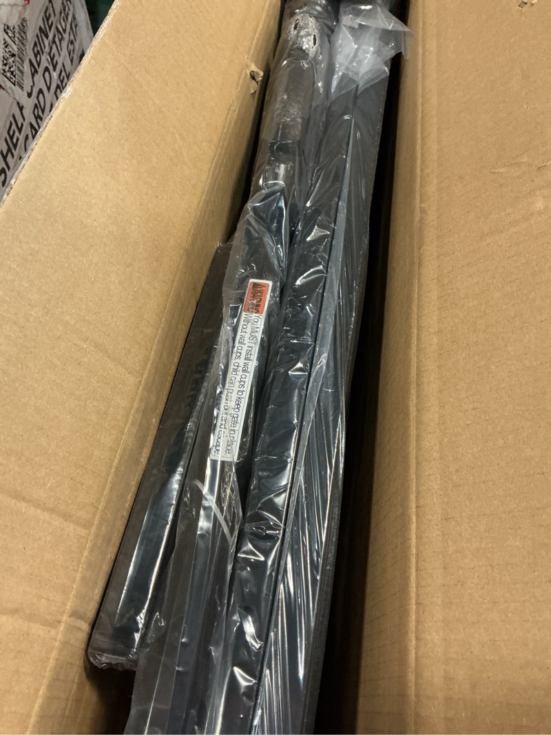 Condition photo showing New/Like New for Extra Wide Baby Dog Gates for Doorways Tension Indoor Safety Gates Black Metal Large Pressure Mounted Pet Gate Walk Through Dog Gate for The House Stairs (Black, 86.3"-105"/219-267CM) 86.3"-105"/219-267CM Black