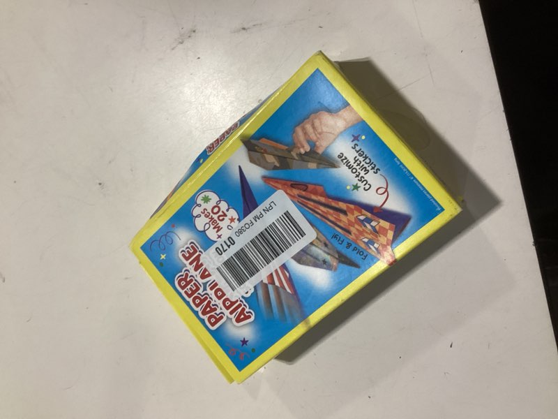 Condition photo showing New/Like New for creativity for kids paper airplane squadron - create 20 paper airplanes, mini craft kit for boys, easter basket stuffers and gift for boys, kids activities (ages 6+) mini kit- 20 airplanes
