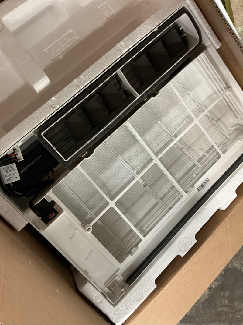 Condition photo showing As Is for 23,500 btu dual inverter smart window air conditioner cools 1,440 sq. ft. with remote, wi-fi enabled