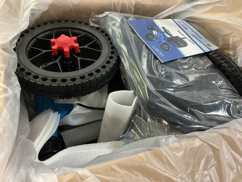 Condition photo showing New/Like New for Knee Scooter, All Terrain Foldable Knee Scooter Walker, Disc Brake Knee Walker for Foot Injuries Compact Crutches Alternative Blue