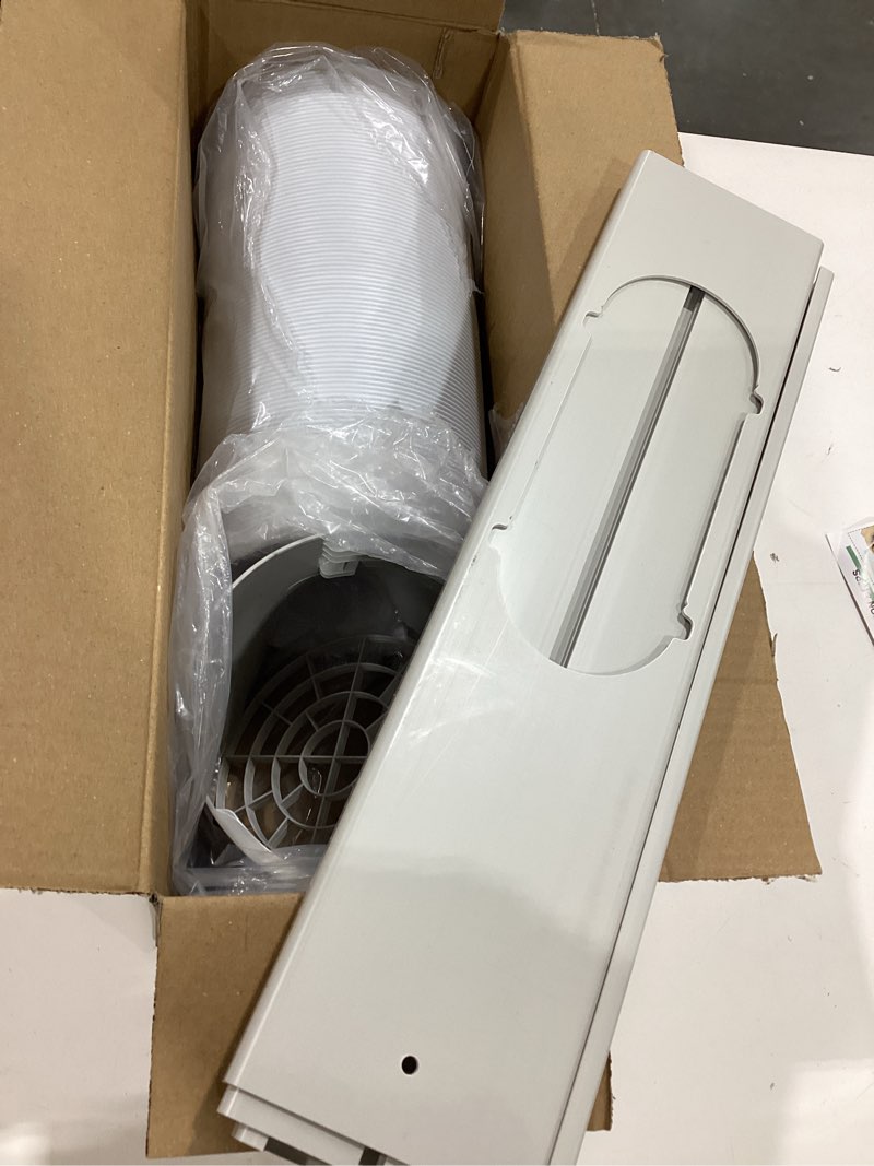 Condition photo showing Good Condition for portable ac window vent kit, adjustable vertical/horizontal sliding window kit plate for ac unit, seamless portable ac window seal with 5.9 inch diameter, 59 inch length exhaust hose 59'' kit exhaust hose