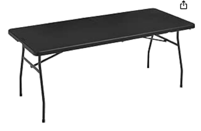 6ft table folding black