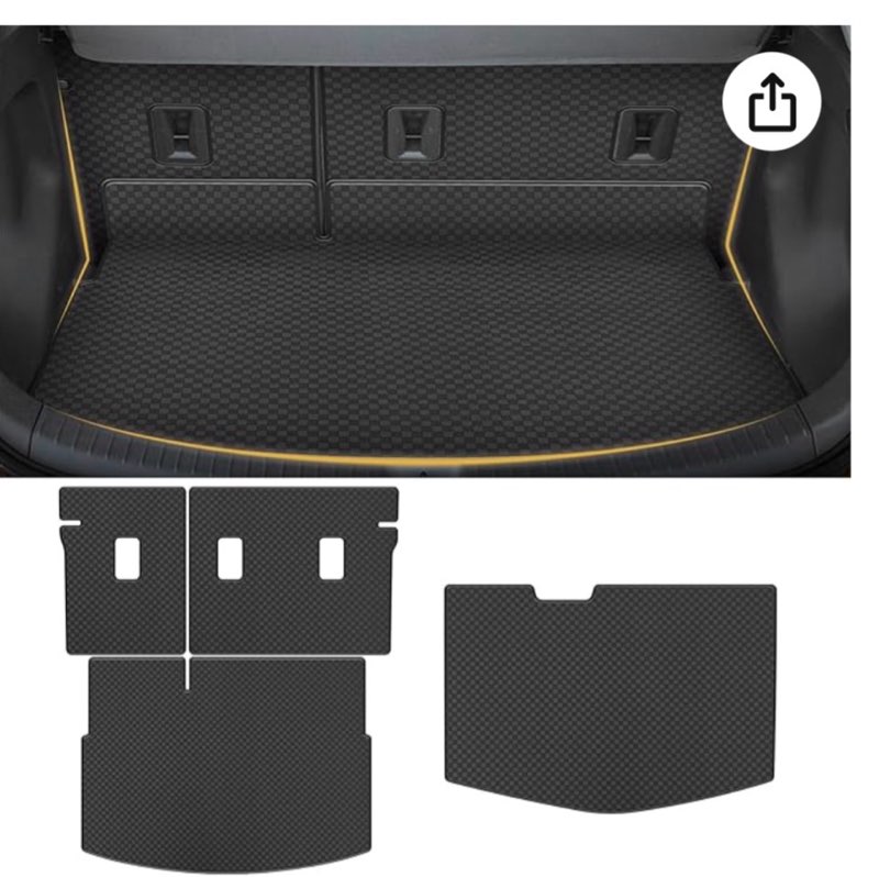 Cargo Mat Compatible with 2017-2025 Chevy Bolt EUV & EV - PU Leather Cargo Liner & Backrest Mat All