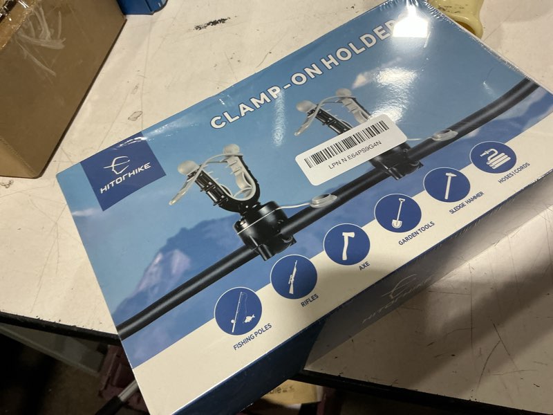 Condition photo showing New/Like New for hitorhike atv gun rack 3 adjustable levels clamp-on gun mount holder 3 for atv/utv/boat/bicycle/motorcycle/golf cart holds bows/axes/shovels/rifles
