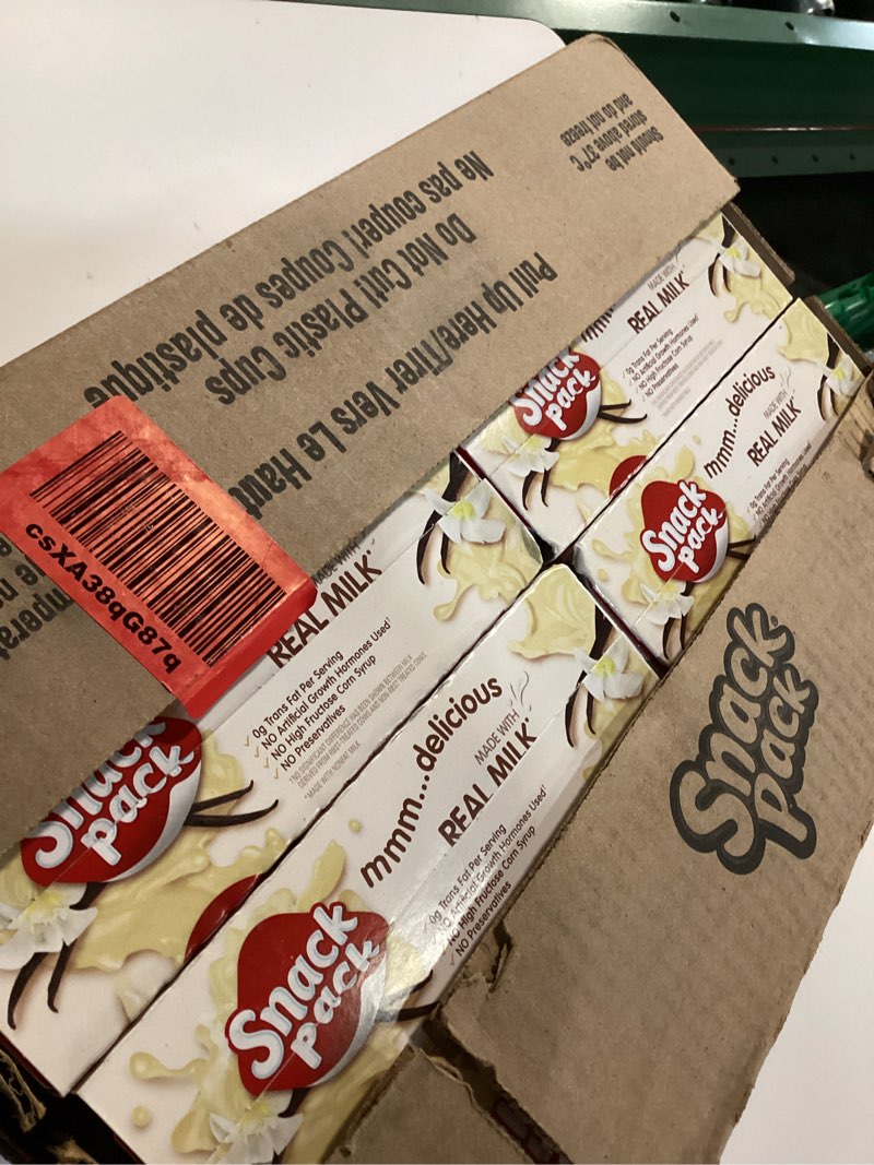 Condition photo showing Good Condition for Snack Pack Super Size Vanilla Flavored Pudding Cups, 5.5 oz., 6-Count (Pack of 8), Kosher ( best by sep 08 /2025 )