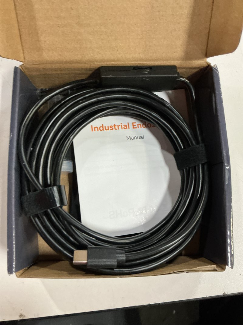Condition photo showing Good Condition for endoscope camera with light, 1920p hd borescope tools with 8 adjustable led lights, endoscope with semi-rigid snake camera, inspection borescope for ios and android - 16.4ft single lens