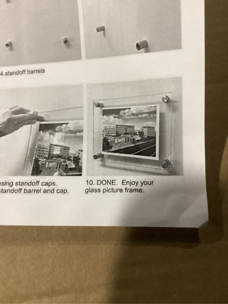 Condition photo showing Good Condition for SIMILAR TO STOCK PHOTO. AITEE Large Acrylic Floating Picture Frame 18×24?Clear Photo Frame Wall Mount, Display Photo Frames for Office/Home/Living Room, Full Frame Size 20.5×26.5.