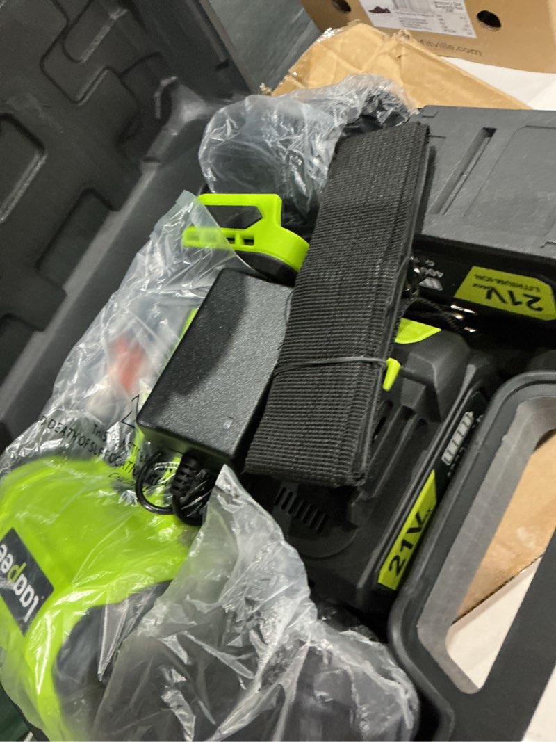 Condition photo showing Good Condition for leaf blower cordless,battery powered 800,000 rpm electric leaf blower with 2 x 4.0ah battery and charger handheld blowers for lawn care,dust,snow,car blowing water with 2 extended nozzle green