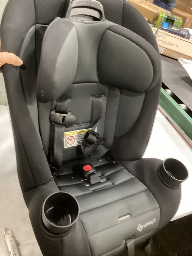 Condition photo showing Good Condition for safety 1st ellaris 3-in-1 convertible car seat, slim fit design, rear & forward-facing, 5-position headrest, 3-across fit, travel-friendly with machine-washable seat pad, smokey haze