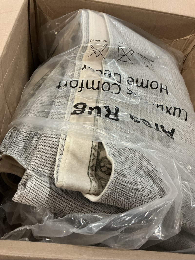 Condition photo showing Good Condition for LIVEBOX Washable Area Rug 8x10 - Large Vintage Tribal Living Room Rug Oriental Rugs for Bedroom, Non-Slip Retro Medallion Carpet Print Distressed Rugs for Dining Room Home Office Sage 8' x 10' (Rectangular) Medallion Sage