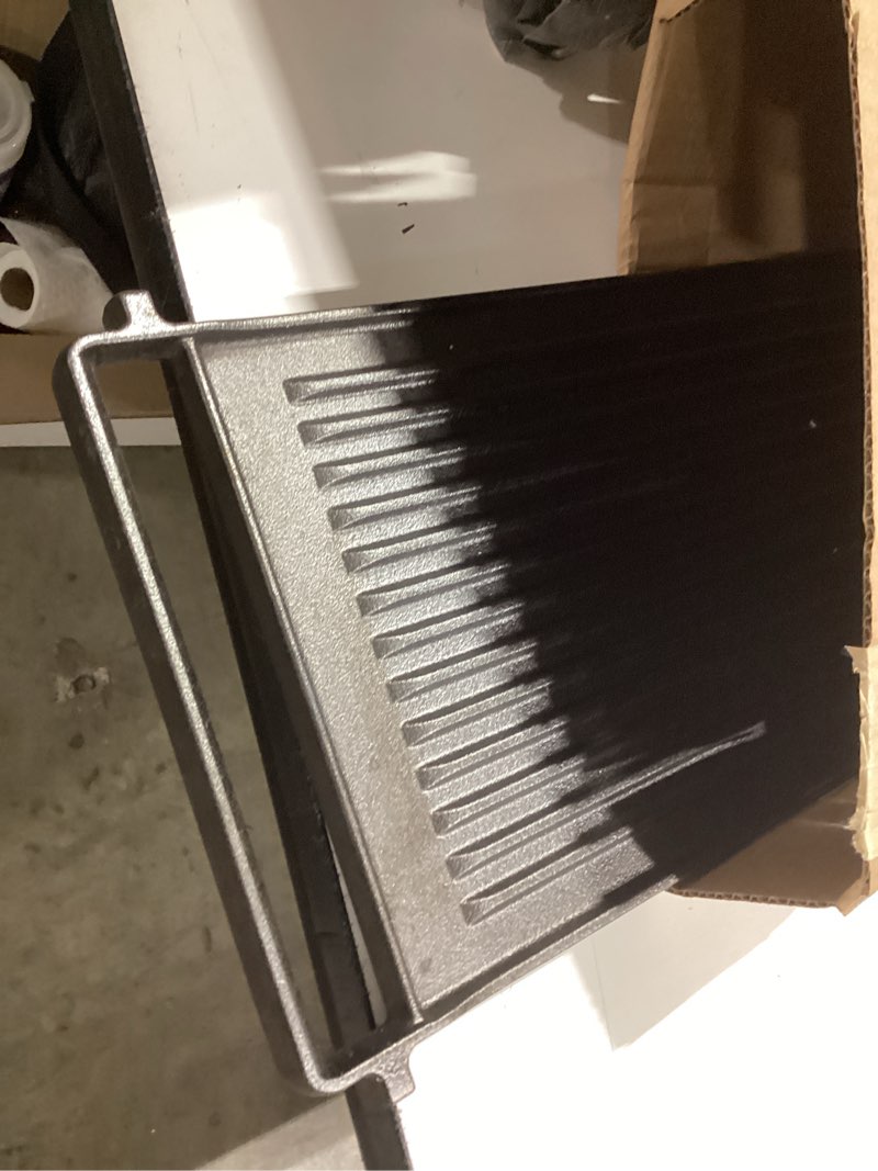 Condition photo showing As Is for reversible cast iron griddle/grill combo wb31x24998 for cooking products