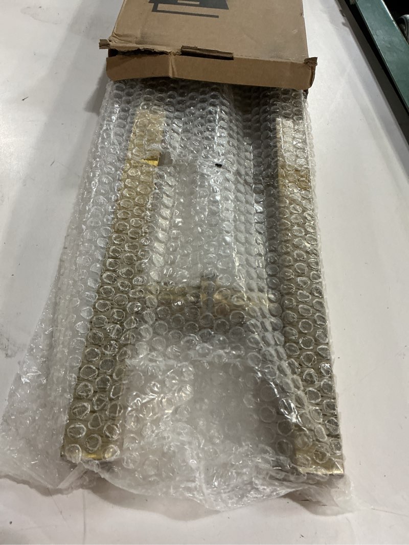 Condition photo showing New/Like New for lvyihan titanium gold square barn door handles 12"/24"/36"/48"/59'', pull push long french door handle double sided, large front exterior shower door pull handles 24inch / 60cm brushed gold