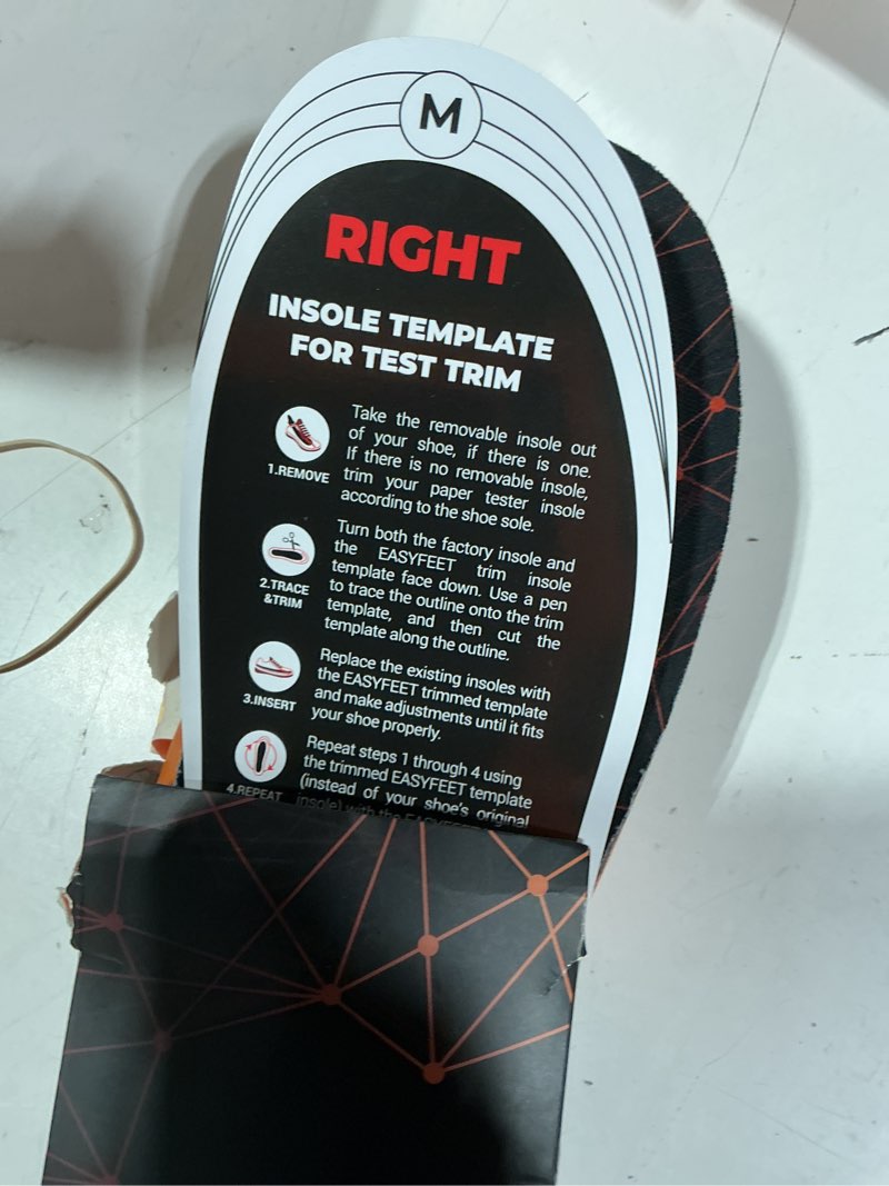 Condition photo showing New/Like New for running & sport insoles for men & women - athletic sneaker inserts | shock absorption, energy return, cushioned, basketball, walking, hiking, tennis, cleats, gym training, arch support black m (men 9-10.5/women 10-11.5)