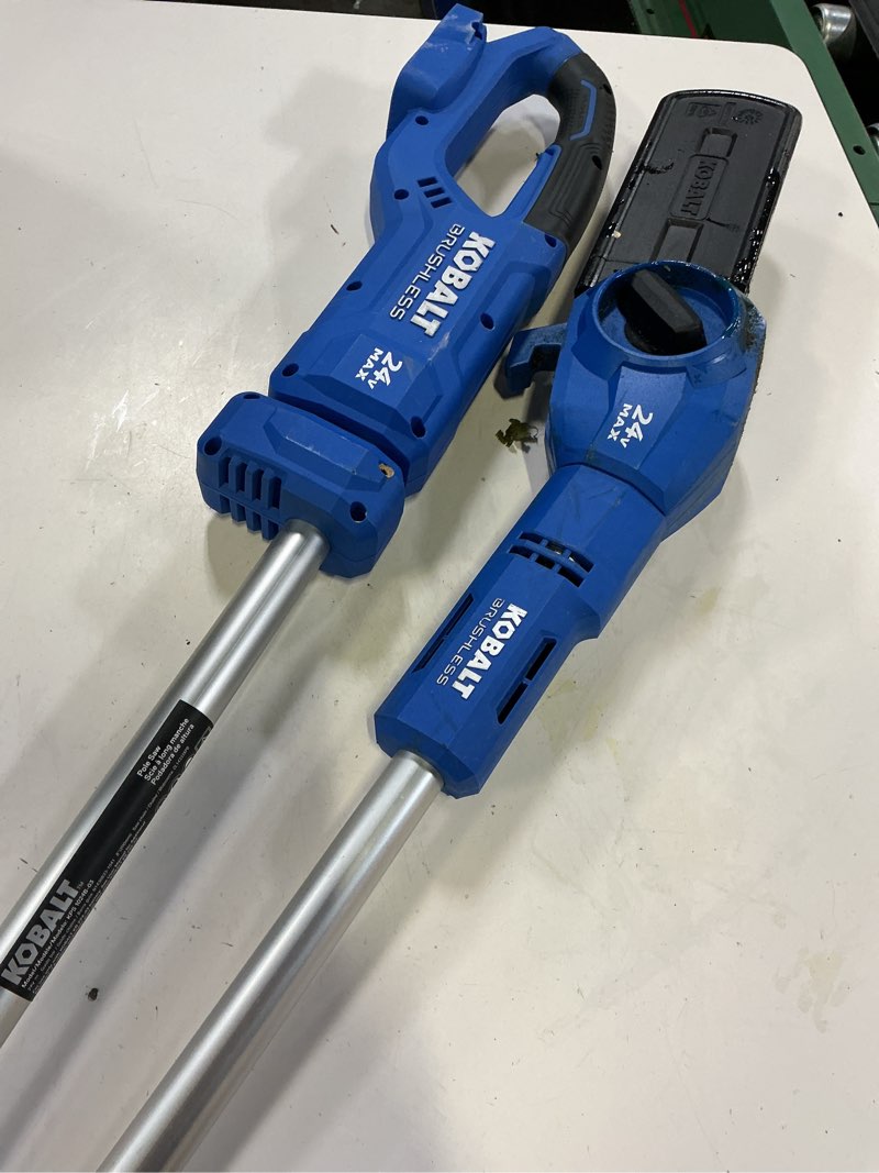 Condition photo showing As Is for  kobalt 24-volt 8-in 2 ah electric pole saw battery included , charger included kps 1024b-03 