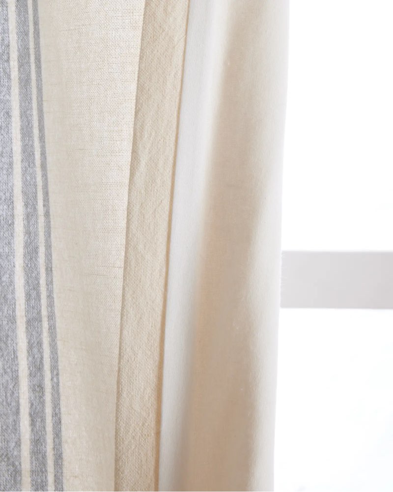 coastal stripe linen cotton curtain - single panel