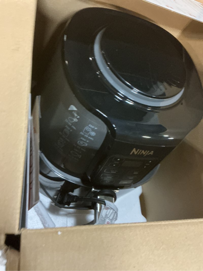 Condition photo showing New/Like New for ninja air fryer | 4 qt capacity | 4-in-1 roast, crisp, roast, reheats, & dehydrates | dishwasher safe parts | 105°f-400°f | includes 20 easy & healthy recipes | 1550 watt | grey | af101