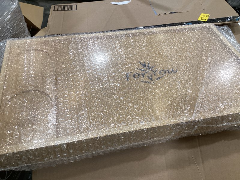 Condition photo showing Good Condition for bamboomn organic bamboo serving tray, vanity, appetizers, snacks, desserts, charcuterie boards, 17"x13"x0.75" - 1 tray 17"x13"x0.75" 1