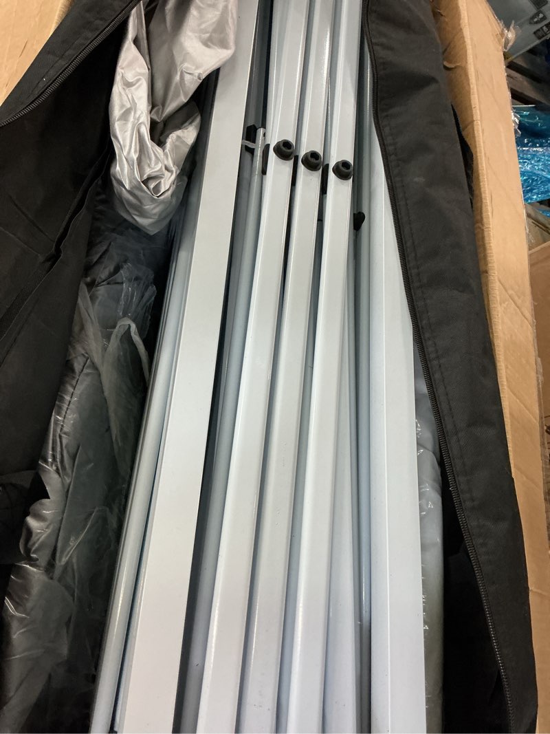 Condition photo showing As Is for cobizi 10x20 pop up canopy party tent,carry bag, portable instant gazebo | 3 adjustable height, waterproof uv50+, 420d oxford cloth,12 stakes, 6 ropes, pu1500mm silver-coated, for commercial, events light grey