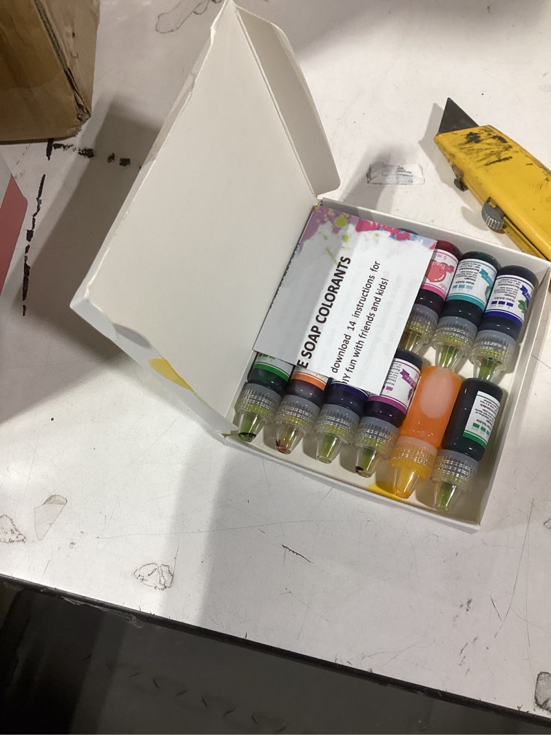 Condition photo showing Good Condition for Similar product Limino 12 Color Bath Bomb Soap Dye - Skin Safe, Food Grade Coloring for Soap Making Supplies, DIY Bath Bomb Supplies Kit, Slime, Crafts - with Instructions