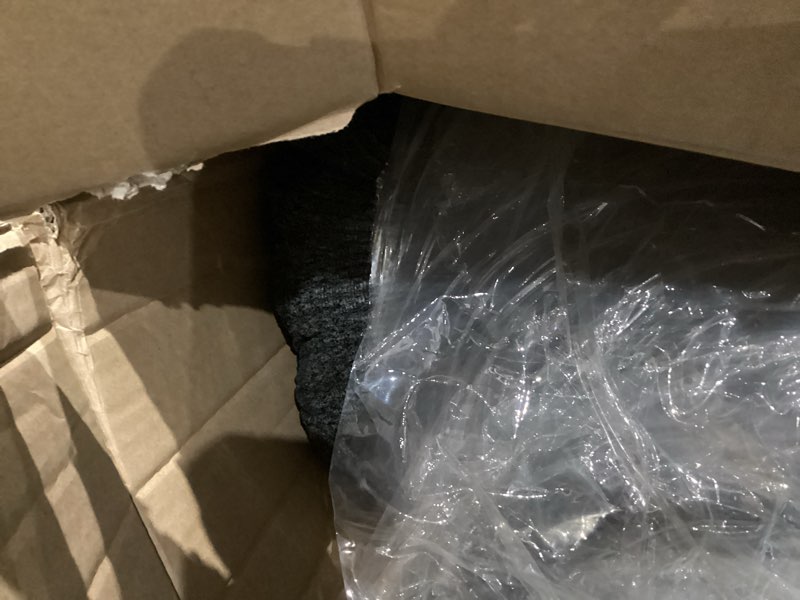 Condition photo showing Good Condition for convertible sofa bed, 4-in-1 boneless loveseat with removable armrests backrest, corduroy futon couch bed with pillow, foldable mattress sleeper sofa for living room bedroom small place (black) black loveseat