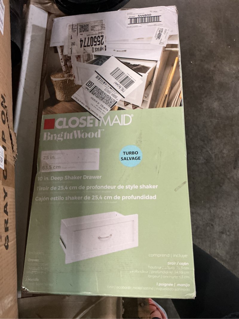 Condition photo showing Good Condition for closetmaid brightwood 25-in x 10-in x 13-in drawer unit
