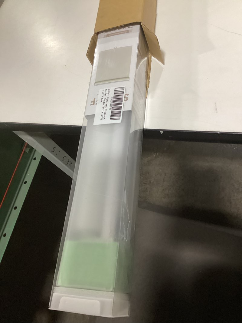 Condition photo showing Good Condition for Blackout Roller Shades Blinds Cordless for Windows Pull Down Room Darkening Door Blinds with Thermal Insulated Easy to Install for Living Room,Bedroom,Home,Office Bathroom White 38" W x 72" H 38"W x 72"H White