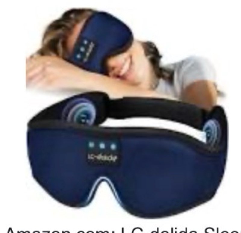 lc-dolida sleep headphones, sleep mask bluetooth wireless music eye mask, sleeping headphones for si