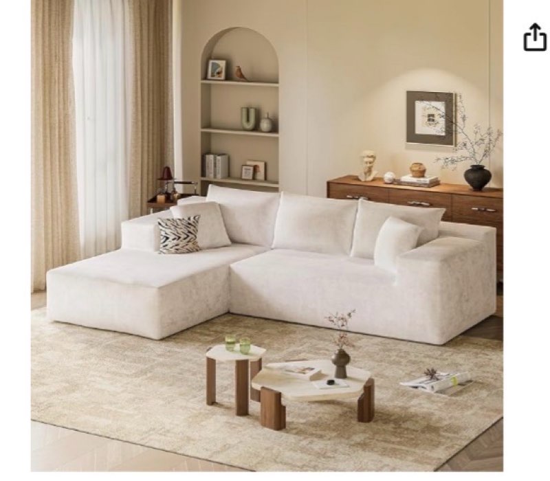 (Similarly picture) Cloud Sectional Couches, Boneless Couch Modular L-Shaped Sofa with Deep Seat, Modern Comfort Upholstered Sofas for Living Room, No Assembly Required (Chenille, Beige)