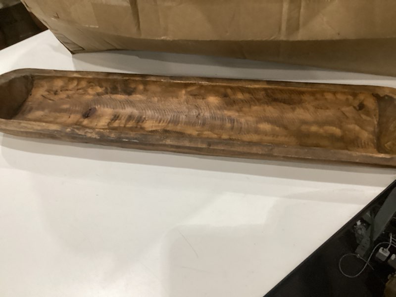 Condition photo showing Good Condition for gerrii 30 inch wooden dough bowl candle table centerpiece scented making soy wax dough bowl candle for farmhouse decoration
