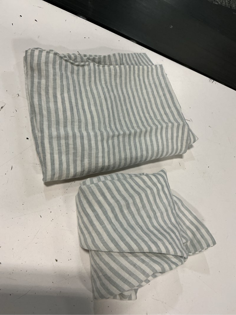 Condition photo showing As Is for quince european linen stripe euro sham 20x26inch