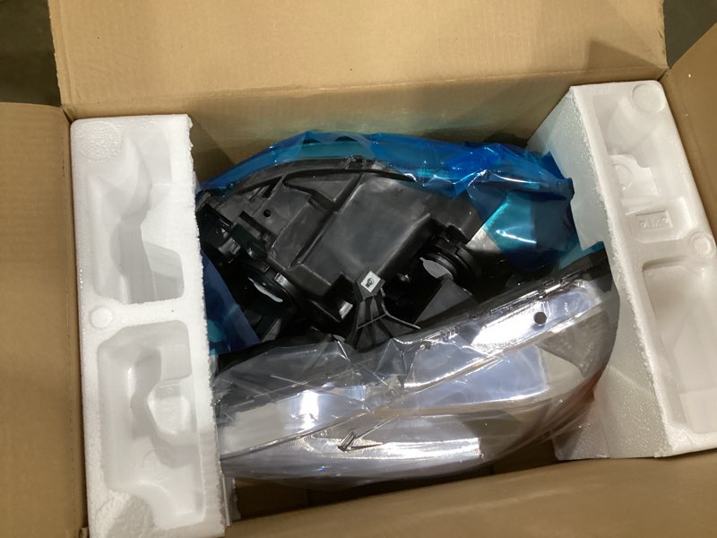 Condition photo showing As Is for AS Headlight Assembly for 2003 2004 2005 2006 2007 Honda Accord Headlamp OE Replacement Chrome Housing Amber Reflector Pair a-Chrome Housing Amber Reflector Clear Lens OE Replacement