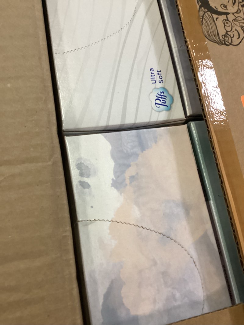 Condition photo showing New/Like New for puffs facial tissue ultra soft non-lotion, 8 rectangle boxes, 124 facial tissues per box, allergies and colds (packaging may vary)