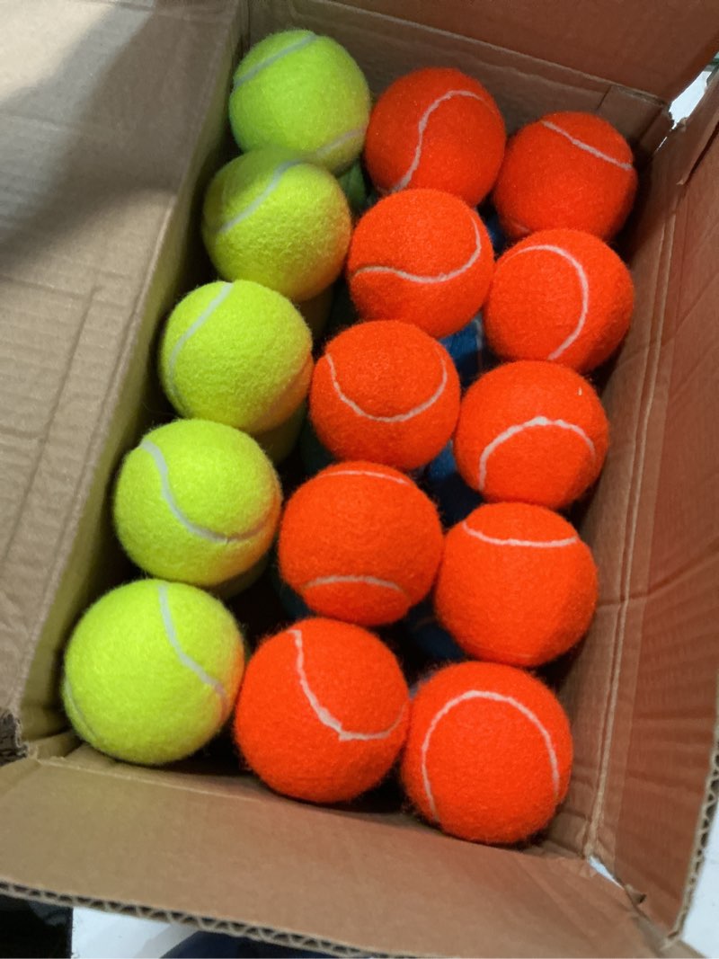 Condition photo showing Good Condition for 30 pcs bulk tennis balls for dogs, 2.5 in small dog balls for small breed, medium, large, tennis suited beginner and walker (multicolor)