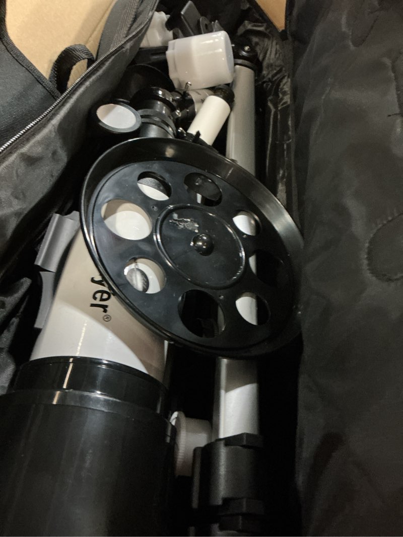 Condition photo showing As Is for gskyer telescope, 70mm aperture 400mm az mount astronomical refracting telescope for kids beginners - travel telescope with carry bag, phone adapter and wireless remote.