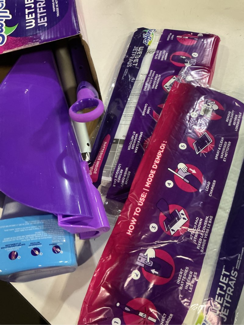 Condition photo showing Good Condition for (Incomplete)Swiffer WetJet Hardwood and Floor Spray Mop Cleaner Starter Kit, Includes: 1 Power Mop, 10 Pads, Cleaning Solution, Batteries 1 Kit Cleaner Kit