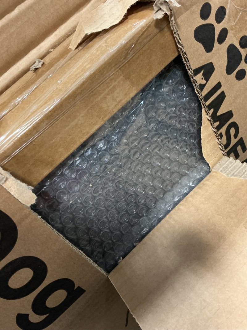 Condition photo showing Good Condition for dog ramp for bed, extra wide 17", non-slip rubber surface, adjustable folding pet ramps for small & large dogs up to 200lbs, walnut wood stairs for old dachshund/labrador to get on high couch or car black large