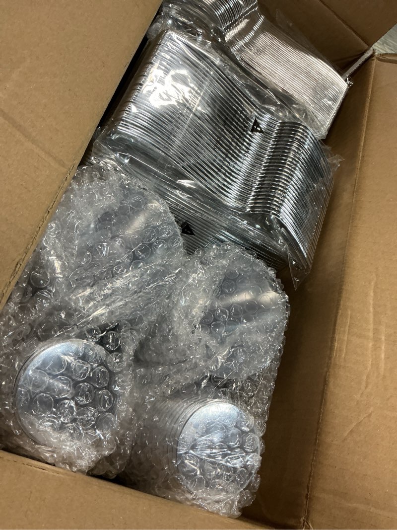 Condition photo showing New/Like New for wellife 600 pcs silver disposable dinnerware set for 100 guests, wedding reception plates & silver plastic tableware, dinner & salad plates, cups, forks, knives & spoons for weddings & elegant events 100 guests silver