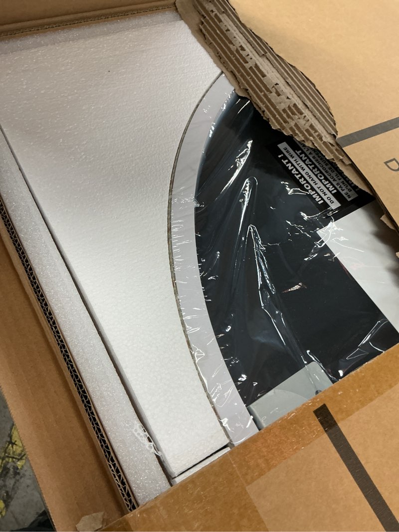 Condition photo showing New/Like New for WallBeyond LED Bathroom Mirror with Lights, 32'' Wavy Round Light Up Bathroom Mirror, Anti Fog Led Mirror for Bathroom, 3 Colors and Dimmable Light 32\"L x 32\"W Clear-wavy