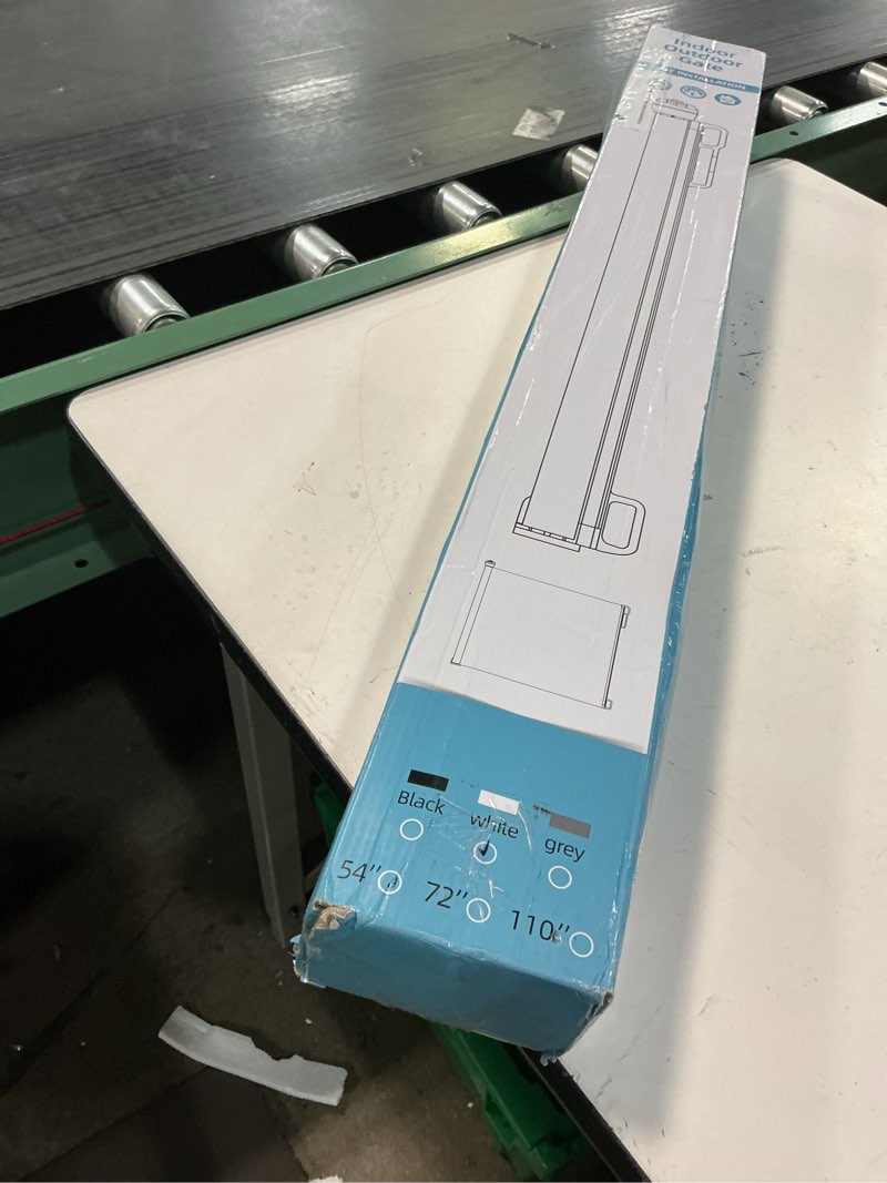 Condition photo showing Good Condition for probebi retractable dog gate for the house extends to 54" wide 34" tall, gates for baby indoor, stair gate for outdoor, staris, hallways, doorways, deck, porch, need drilling