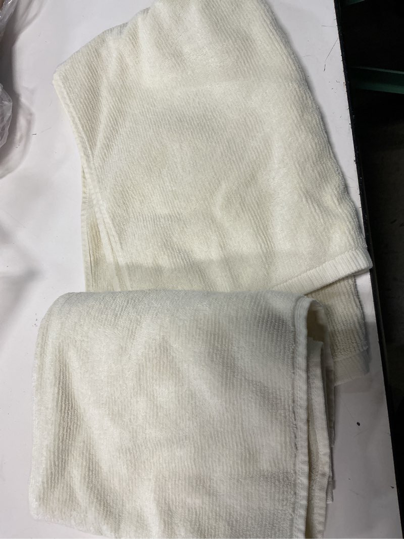 Condition photo showing Good Condition for turkish ribbed quick dry hand towel (set of 2), one size, ivory