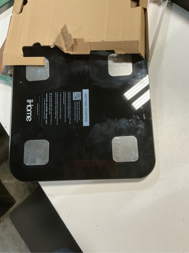 Condition photo showing Good Condition for ihome smart 14-in-1 digital battery powered body weight & bmi bathroom scale with bluetooth and fit+ personal coach app, fsa and hsa eligible, black, 397 lbs capacity
