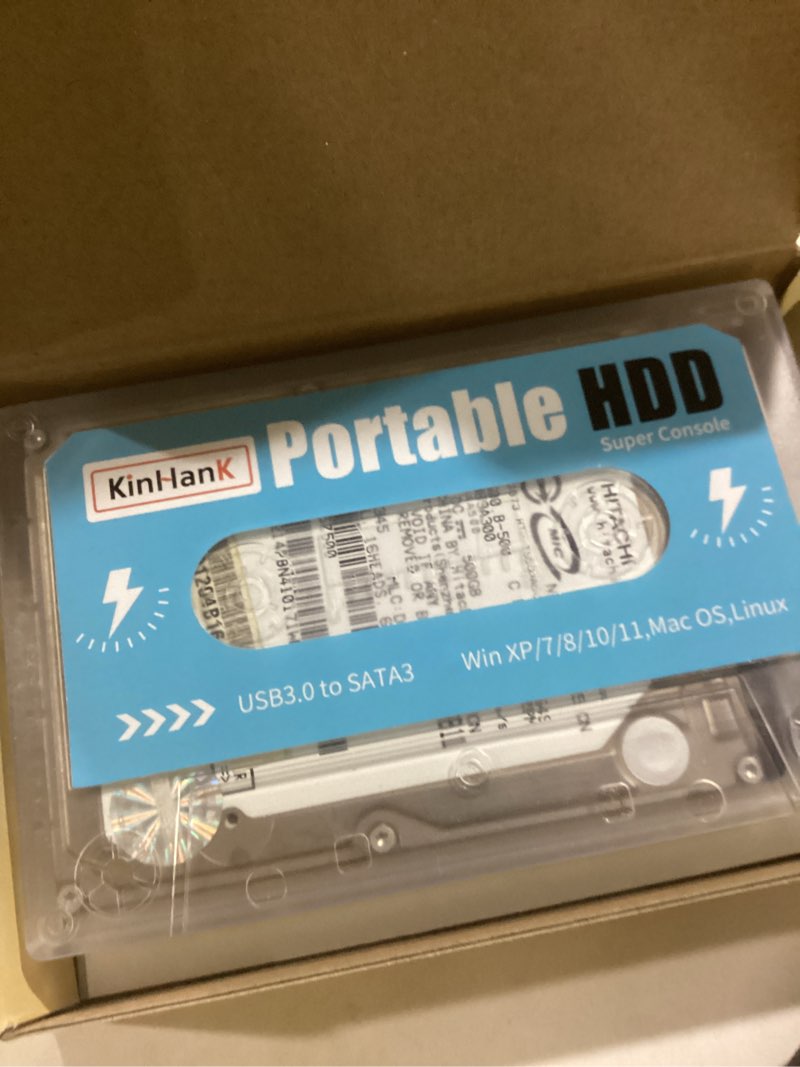 Condition photo showing New/Like New for Kinhank 500G Portable External Game Hard Drive Disk, Built-in 111000+ Games, Batocera 33 Game System, for Laptop/PC/Windows/, (No Gamepad)
